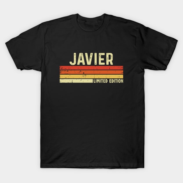 Javier First Name Vintage Retro Gift For Javier T-Shirt by CoolDesignsDz